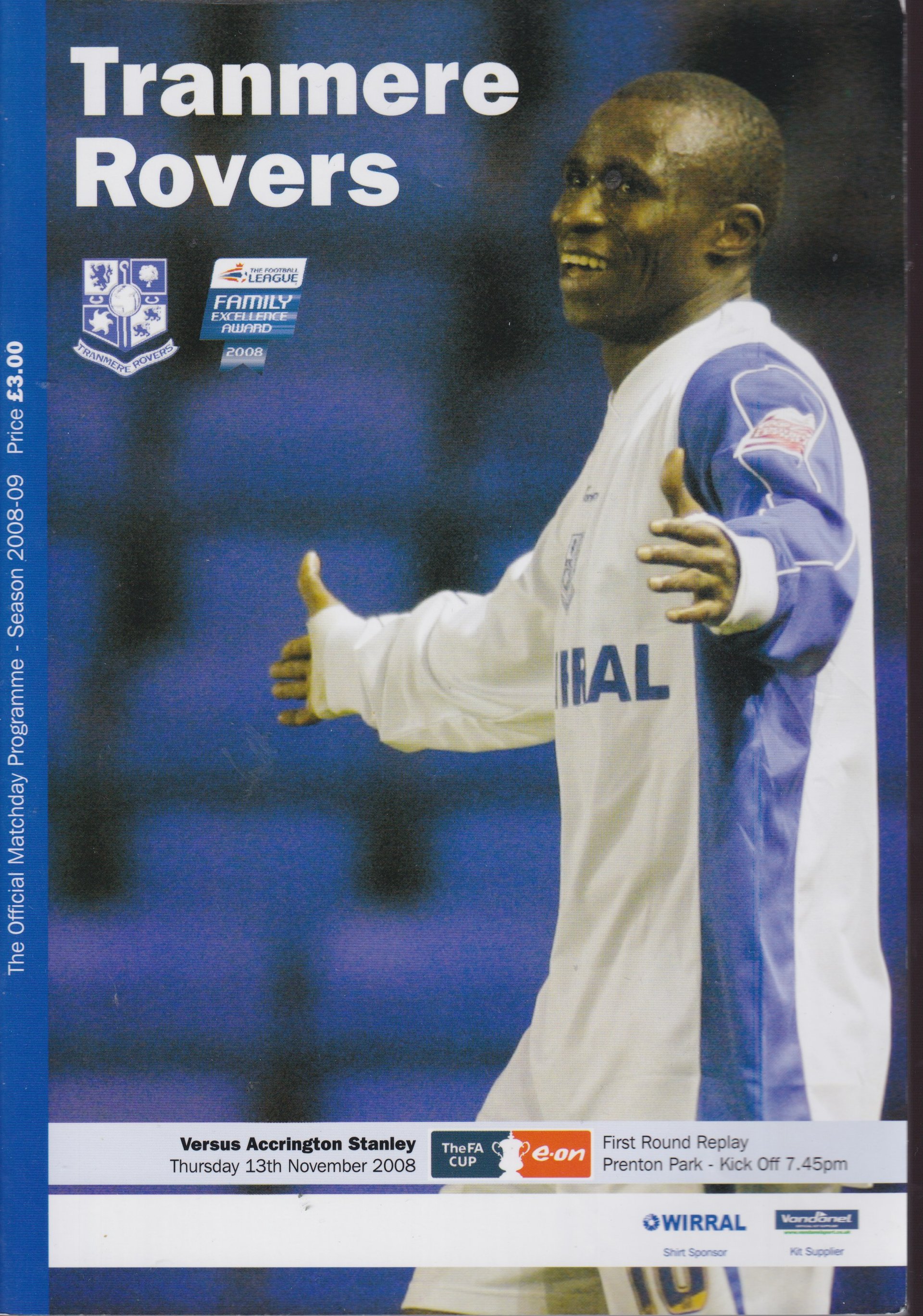 Tranmere Rovers v Accrington Stanley match programme